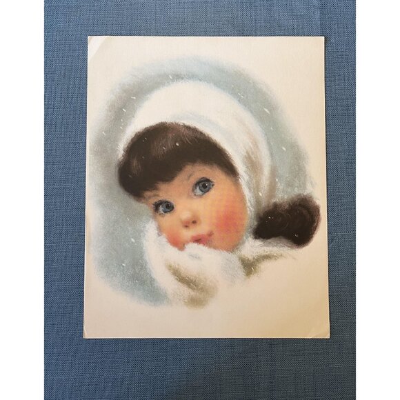 Vintage Set of 5 American Baby Girl Art Prints Northern Paper Mills 1960 - Picture 3 of 16